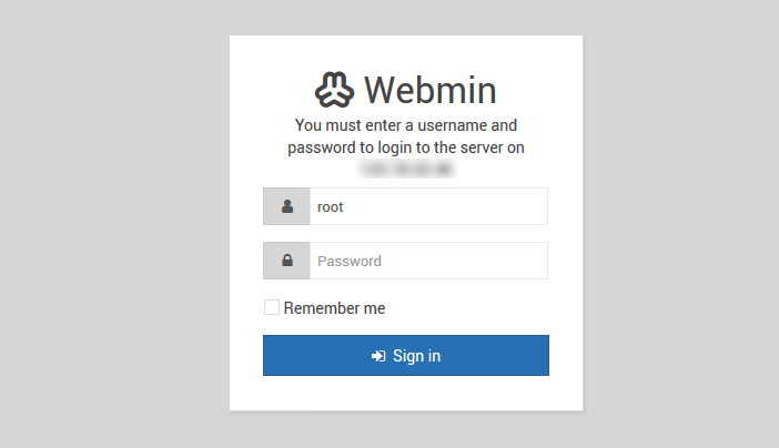 webminのログイン画面